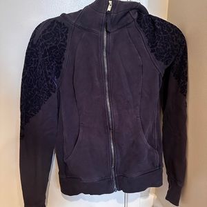 Lululemon Womens Full Zip Scuba Hoodie Jacket Velvet Floral Purple Size: 4